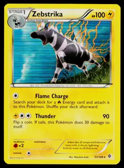 Zebstrika - Holo #57/149 Rare Pokemon Boundaries Crossed NM - Image 1