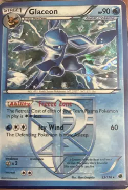 Glaceon 23/116 Holo Rare PLasma Freeze Black & White Pokemon TCG - Image 1