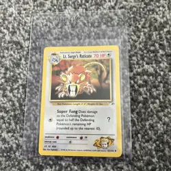 Pokemon TCG Lt. Surge's Raticate Gym Heroes 51/132 Regular Unlimited Uncommon - Image 1