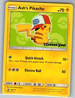 Ash's Pikachu - SM112 SM Promos - Pokemon Card - NM - Image 1