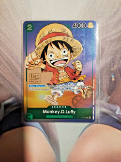 Monkey .D. Luffy P-037 One Piece Promo Card TCG 1st Anniversary Stamped Foil LP - Image 1