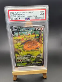 Pokemon TCG Charizard v SWSH260 Black Star Promo Holo Card PSA 9 Mint - Image 1