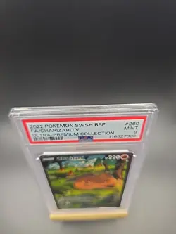 Pokemon TCG Charizard v SWSH260 Black Star Promo Holo Card PSA 9 Mint - Image 2