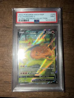 Pokemon TCG Charizard v SWSH260 Black Star Promo Holo PSA 9 Mint - Image 1