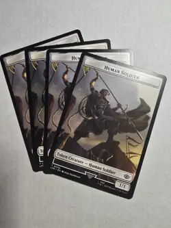 4x Human Soldier Token (0002) Universes Beyond: the Lord of the Rings - Image 1