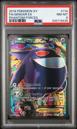 Gengar EX Full Art 114 | PSA 8 | Phantom Forces 2014 | Pokemon TCG | XY - Image 1