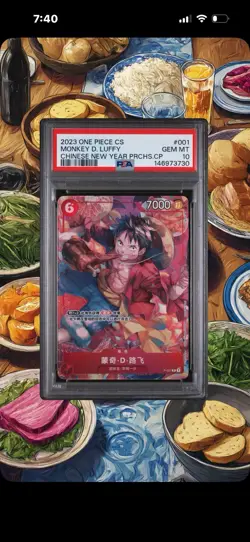 One Piece Card Luffy Chinese New Year Promo PSA10 Trading Card Authentic - Image 1
