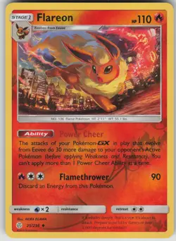 Pokemon TCG Flareon Uncommon Reverse Holo SM - Cosmic Eclipse 25/236 - Image 1
