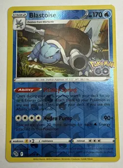 Pokemon Blastoise Pokemon GO 27/073 Holo 2022 Near Mint - Image 1