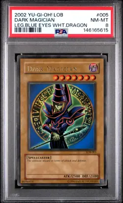 2002 Yu-Gi-Oh! Legend Of Blue Eyes White Dragon LOB-005 Dark Magician PSA 8 - Image 1