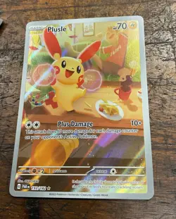 2023 Pokemon TCG Plusle SV04 193/182 Illustration Rare Holo English Card Art - Image 1
