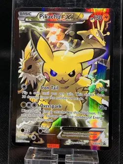 Pokemon TCG Pikachu EX XY124 Black Star Promo 2016 Holo Card TCG HP - Image 1
