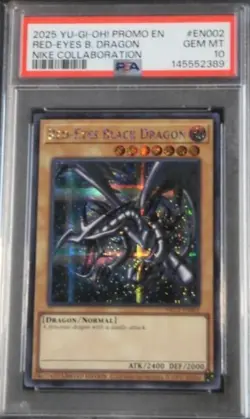 PSA 10 Yu-Gi-Oh Nike Red-Eyes Black Dragon Promo Card Japan Exclusive NKC1-EN002 - Image 1