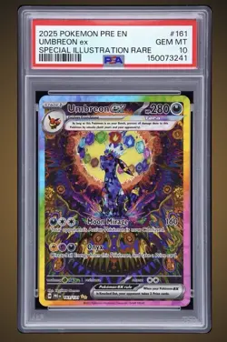 2025 Pokemon Pre En-Prismatic Evolutions #161 Umbreon Ex PSA 10 Gem Mint - Image 1