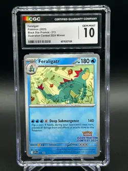 Pokemon TCG Feraligatr 2025 Black Star Promos Illustration Contest Winner CGC 10 - Image 1