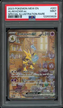 2023 Pokemon 151 Alakazam EX 201/165 PSA 9 Mint Special Illustration Rare - Image 1