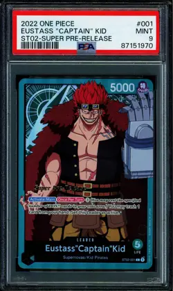 Eustass Captain Kid - ST02-001 - PSA 9 - Alt Art - Super Pre-Release - One Piece - Image 1