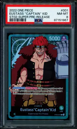 Eustass Captain Kid - ST02-001 - PSA 8 - Alt Art - Super Pre-Release - One Piece - Image 1