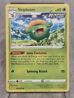 Pokemon TCG Card - Skiploom 3/203 Rapid Strike | Uncommon | 2021 Evolving Skies - Image 1
