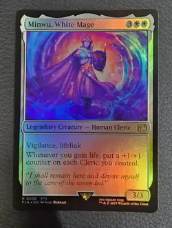Minwu, White Mage Final Fantasy Foil MTG NM Magic Card - Image 1