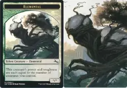 Elemental Token FOIL white/green Unstable MTG - Image 1