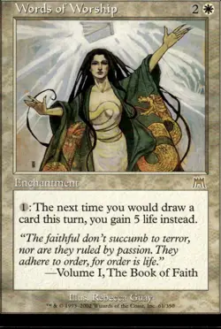 MTG Onslaught #61 Words of Worship - Lightly played - Image 1