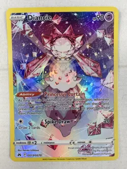 Diancie GG13/GG70 Crown Zenith: Galarian Gallery Holo Pokemon TCG Card NM - Image 1