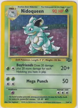 Pokemon TCG Nidoqueen Jungle 7/64 Holo Unlimited Holo Rare - Image 1