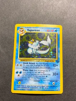 Vaporeon 12/64 Jungle Holo Pokemon TCG 1999 RARE - Image 1