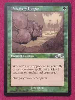 Magic The Gathering EXODUS PREDATORY HUNGER green card MTG - Image 1