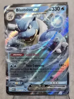 Blastoise Ex 9/165 Pokemon TCG Scarlet & Violet 151 Double Rare NM - Image 1