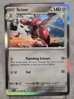 🔥 Pokemon TCG - Scizor - 141/197 - Holo - Rare - S & V- Obsidian Flames - NM🔥 - Image 1