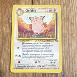 Pokemon TCG Clefable Jungle Rare Unlimited 17/64 Regular 70 HP 1999 English - Image 1