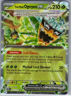 Teal Mask Ogerpon ex - 012/131 SV: Prismatic Evolutions - Pokemon Card - NM - Image 1