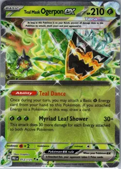 Teal Mask Ogerpon ex - 012/131 SV: Prismatic Evolutions - Pokemon Card - NM - Image 1