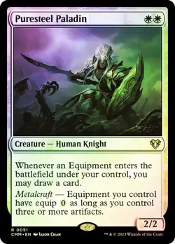 Puresteel Paladin MTG NM Commander Masters FOIL - Image 1
