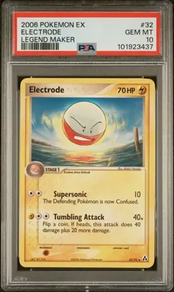 POP 8!!! PSA 10 ELECTRODE 32 EX LEGEND MAKER POKEMON - Image 1
