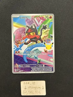 Pokemon 30th First Partner - Litten - MEP 044 - Illustration Art PROMO - M/NM - Image 1