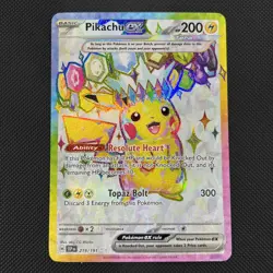 Pikachu EX Holo Pack 219/191 Sv08 Surging Sparks Mint Condition Pokemon TCG - Image 1