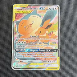 Pokemon Eevee & Snorlax GX SM169 SM Promo TAG TEAM Holo 270 HP Basic Pokemon TCG - Image 1