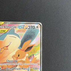 Pokemon Eevee & Snorlax GX SM169 SM Promo TAG TEAM Holo 270 HP Basic Pokemon TCG - Image 3