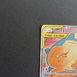 Pokemon Eevee & Snorlax GX SM169 SM Promo TAG TEAM Holo 270 HP Basic Pokemon TCG - Image 4