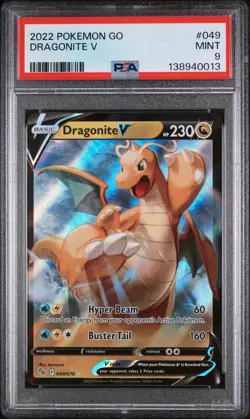 2022 DRAGONITE V PSA 9 Pokemon Go #049 049/078 MINT - Image 1