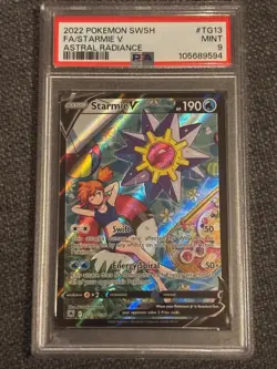 Pokemon Mint PSA 9 Starmie V TG13/TG30 Astral Radiance Trainer Gallery Full Art - Image 1