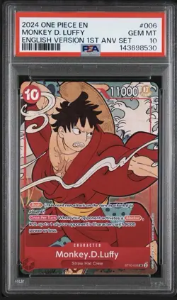 2024 One Piece English Version 1st Anniversary Set #006 Monkey D. Luffy PSA 10 - Image 1