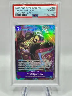 Trafalgar Law (073) (Alternate Art) OP12-073 Legacy of the Master PSA 10 - Image 1