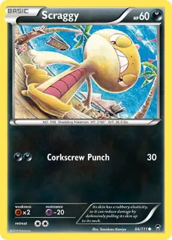 Scraggy Common XY - Furious Fists 66/111 NM English Pokemon Card - Image 1
