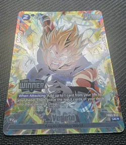 Vegeta Holo Winner Card Dragon Ball Fusion World Tournament FB05-039 UC* NM - Image 3