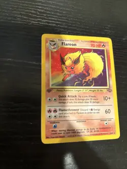 1st Edition Flareon 3/64 - Holo Rare Pokemon Card - Jungle Set - Vintage 1999 - Image 2
