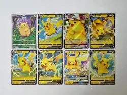 8 Set Pokemon S-Chinese Full-Art Pikachu Collectible Set Card Holo NM - Image 1